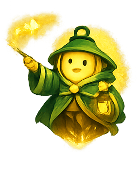 Guide lantern mascot drawing the next best practice arc
